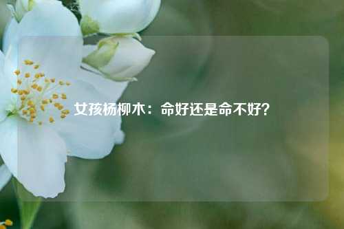 女孩杨柳木：命好还是命不好？