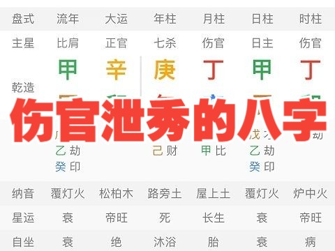 ﻿风水堂：﻿八字月柱正财坐伤官